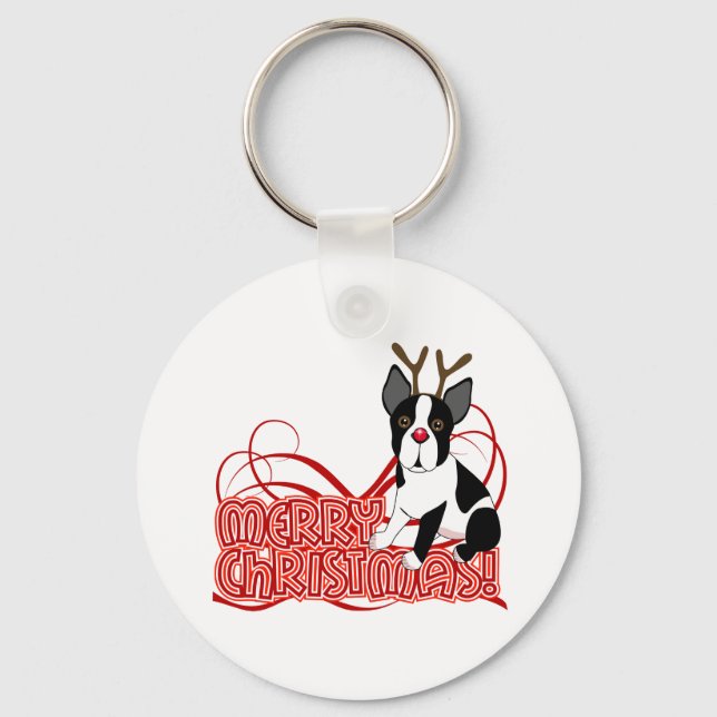 Chaveiro Boston Terrier Natal (Frente)