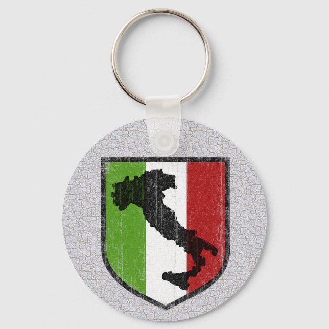 Chaveiro Bota Medieval com Brasão da Bandeira Italiana (Frente)