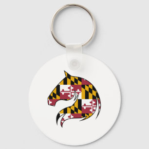 Chaveiro Botão de Cavalo da Bandeira de Maryland
