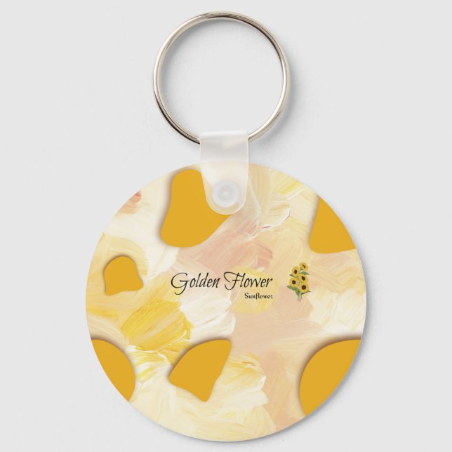 Chaveiro botão de girassol (Frente)