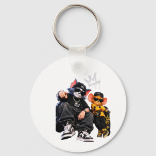 Chaveiro Botão de Perda de Animal de Hip Hop Legal   Roupas