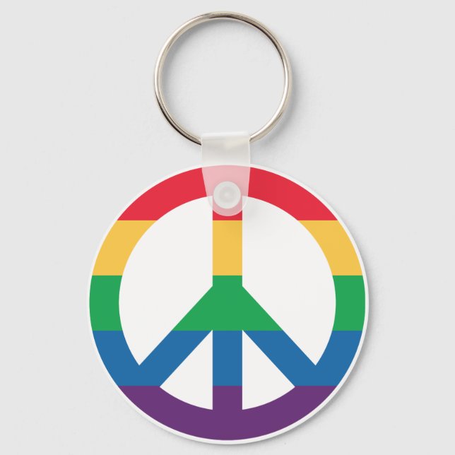 Chaveiro Botão de Sinalização de Paz do Rainbow Pride Chave (Frente)