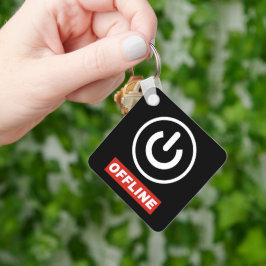 Chaveiro Botão Liga/Desliga Offline Para Relaxar Ou Desliga
