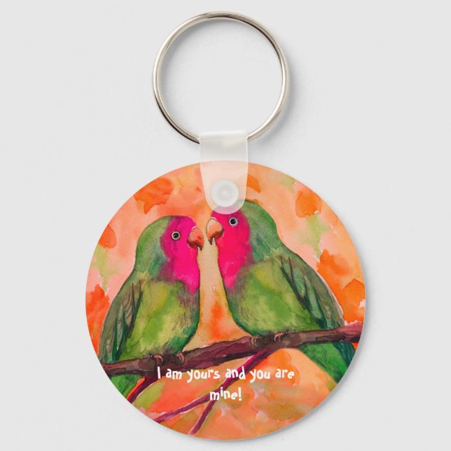 Chaveiro botão lovebird (Frente)