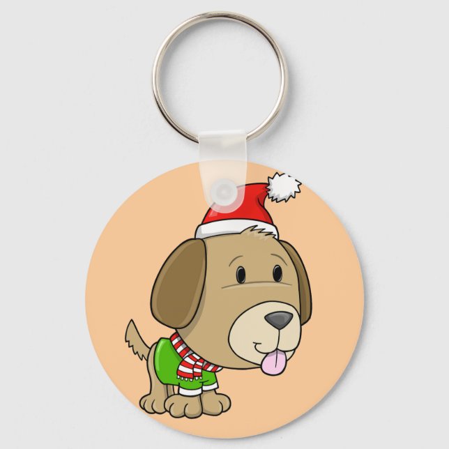 Chaveiro Botão "Ursinho" de Natal (Frente)