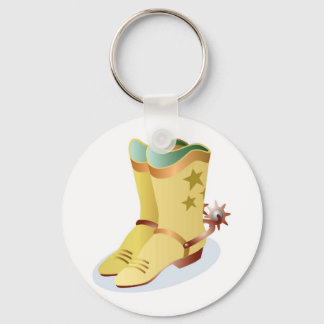 Chaveiro Botas brancas de cowboy com roldanas rolantes