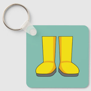 Chaveiro Botas de Borracha Amarela para Chuva