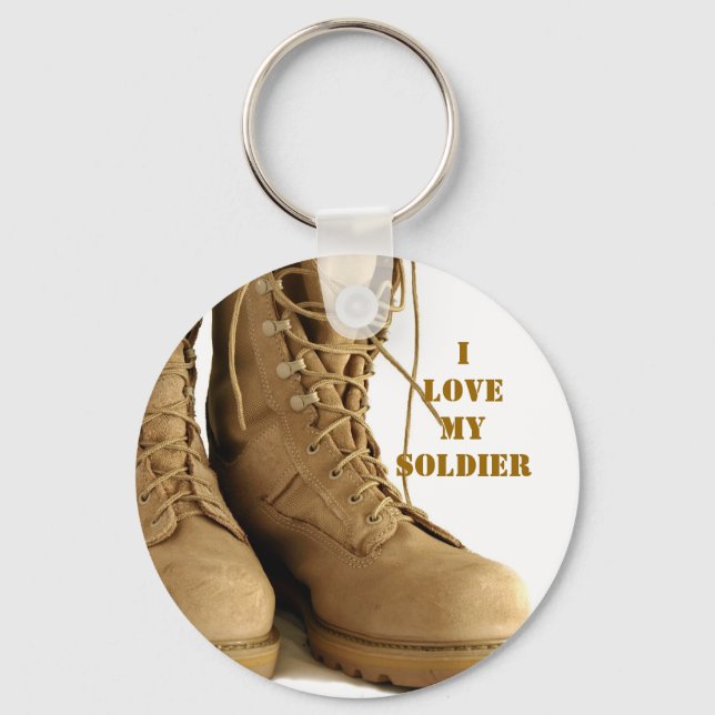 Chaveiro botas militares bronzeadas keyhain (Frente)