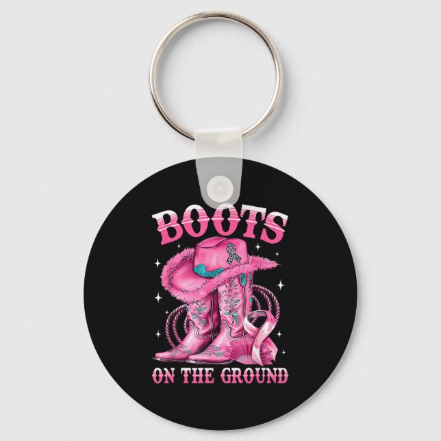 Chaveiro Botas No Cancer De Mama Ocidental Da Garota Do Chã (Frente)