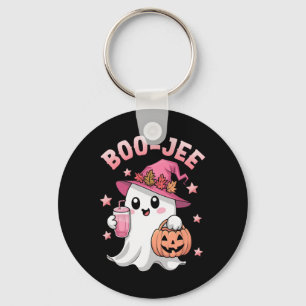 Chaveiro Boujee Boo Jee Spooky Ghost Pink Halloween Pumpkin