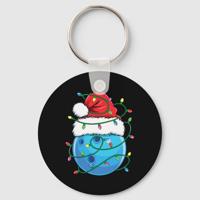 Chaveiro Bowling Byll Com Chapéu De Papai Noel Homens Menin (Frente)