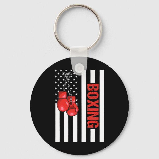 Chaveiro Boxe da Bandeira Americana Boxe Patriótico 1  (Frente)
