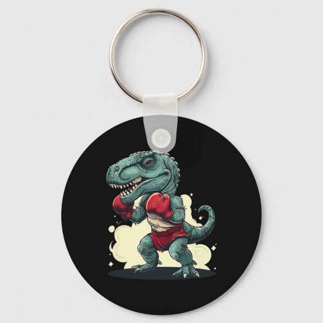 Chaveiro Boxe Dinossauro Boxeador Dino Kickboxing T-rex Ama (Frente)