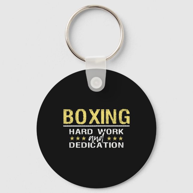 Chaveiro Boxe Trabalho Duro E Dedicação - Kickboxing Academ (Frente)