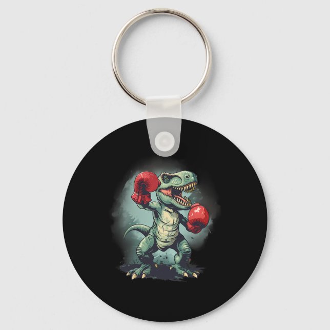 Chaveiro Boxeador Dinossauro Boxe Dino Kickboxing T-rex Box (Frente)