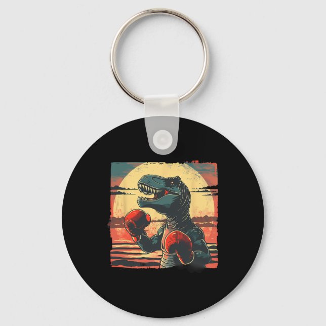 Chaveiro Boxeador Dinossauro Boxe Dino Kickboxing T-rex Box (Frente)