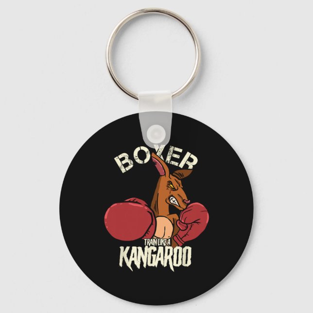 Chaveiro Boxer Boxe Kickboxing Treine Como Um Canguru  (Frente)