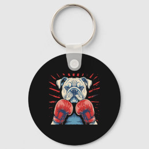 Chaveiro Boxer Bulldog Com Luvas De Boxin Engraçadas