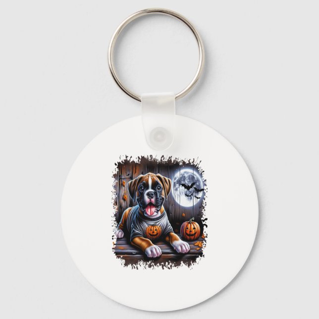 Chaveiro Boxer Dog Halloween (Frente)