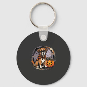 Chaveiro Boxer Dog Halloween Abóbora Sublimação