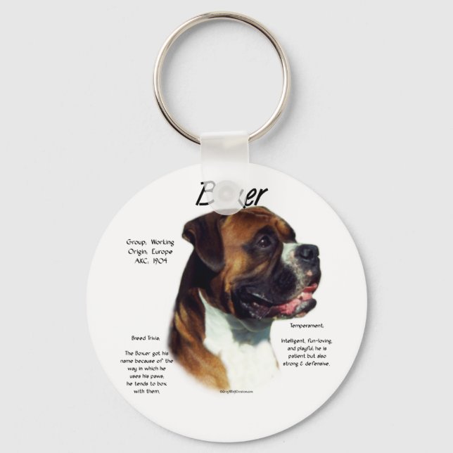 Chaveiro Boxer natural colorido encontra a crista (Frente)