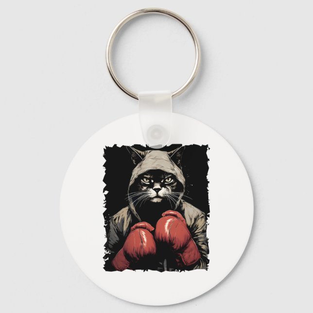 Chaveiro Boxing De Gatos Com Luvas E Boxer Uniforme Para Ga (Frente)