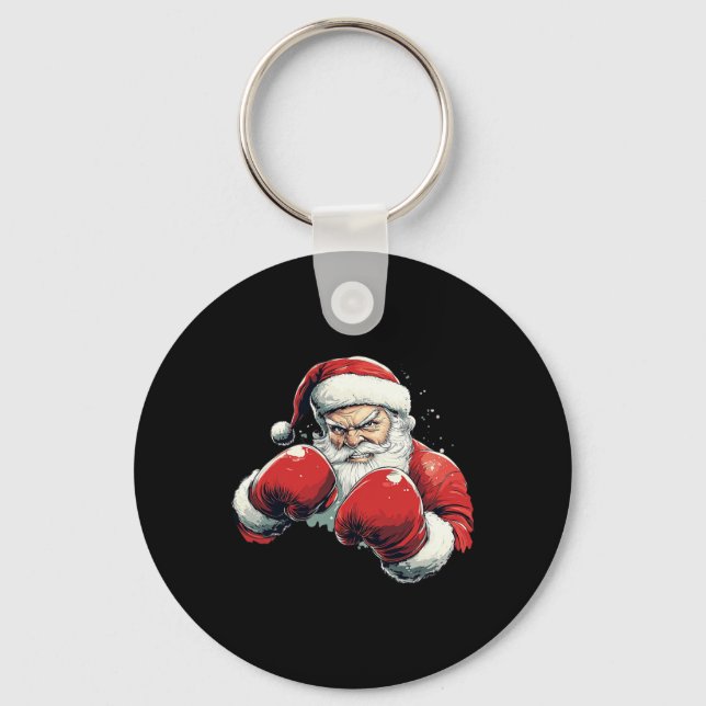 Chaveiro Boxing do Papai Noel - Papai Noel com Luva Boxing (Frente)