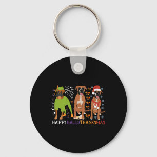 Chaveiro Boxinho Feliz Hallothanksmas Xmas Dog Lover