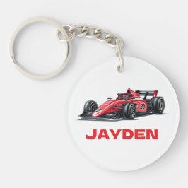 Chaveiro Boys Red Racing Car Personalised Keyring