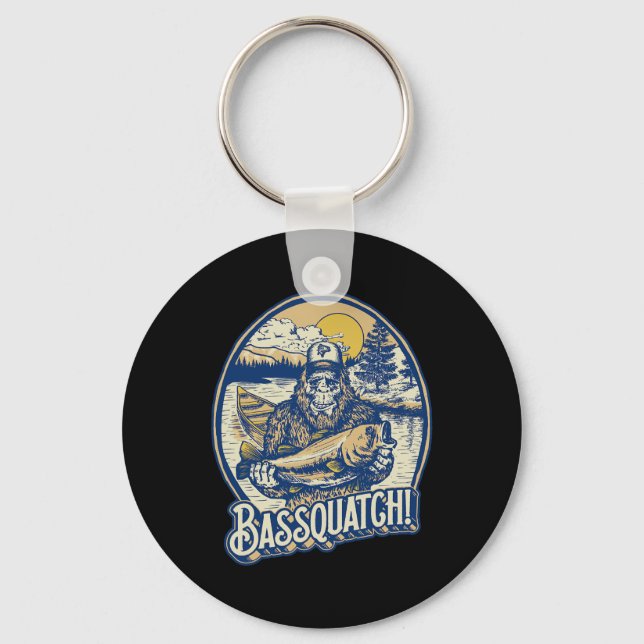 Chaveiro Bquatch! B Pescador Sasquatch Funny Bigfoot Fishi (Frente)