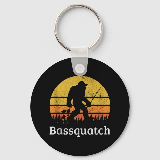 Chaveiro Bquatch Funny B Fishing Sasquatch Bigfoot Vintage  (Frente)
