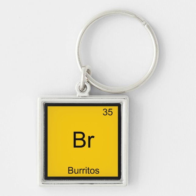 Chaveiro Br - Burritos Símbolo de Elemento Químico Engraçad (Frente)