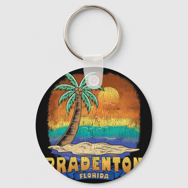 Chaveiro Bradenton Flórida Lembrança Vintage Desgastada (Frente)