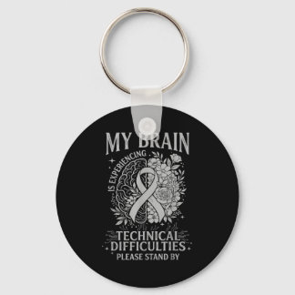 Chaveiro Brain cancer awareness warrior gray strong warrior