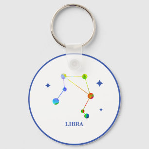 Chaveiro branco do arco-íris do Libra do zodíaco