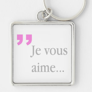 Chaveiro branco francês de JE VOUS AIME