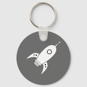 Chaveiro Branco gordo do navio de Rocket retro