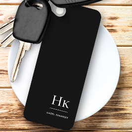 Chaveiro Branco preto mínimo clássico monograma moderno