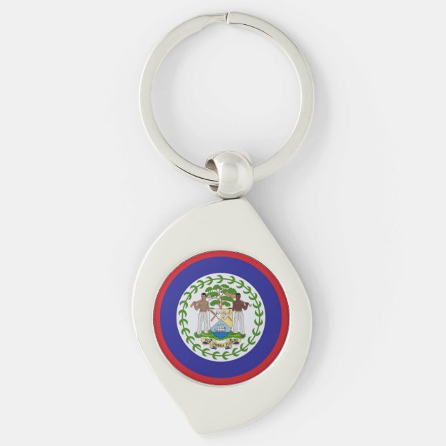 Chaveiro Brasão de Armas da Bandeira de Belize (Frente)