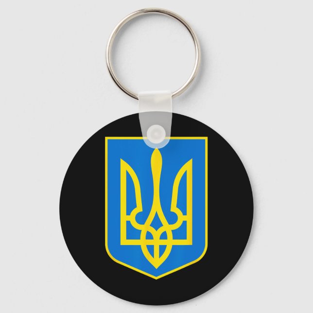 Chaveiro Brasão de Armas da Ucrânia - Slava Ukraini 2  (Frente)
