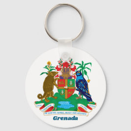 Chaveiro Brasão de Armas para Grenada Simples Colorido Form