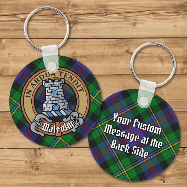 Chaveiro Brasão do Clã Malcolm sobre Tartan (Criador carregado)