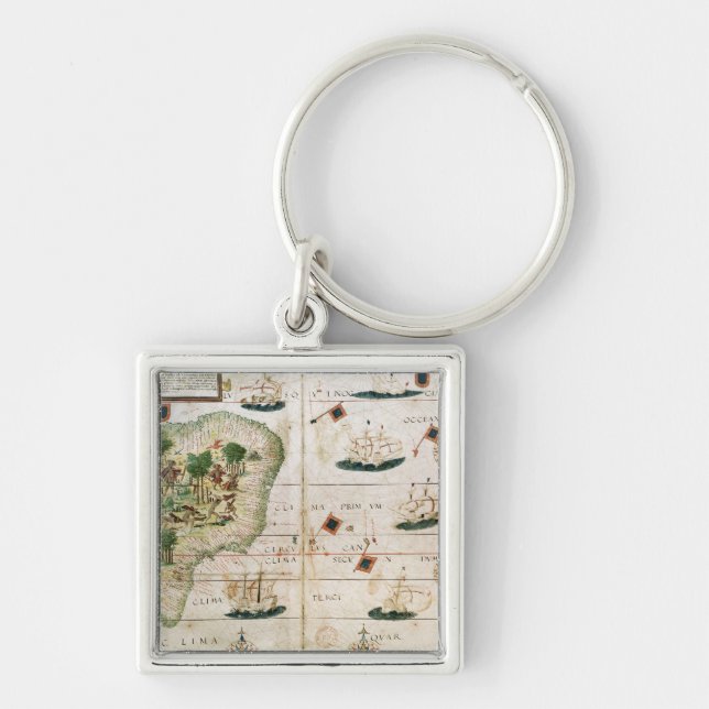 Chaveiro Brasil de "do atlas Miller" por Pedro Reinel (Frente)