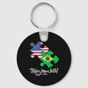 Chaveiro Brasil e Estados Unidos No Dia 4 De Julho