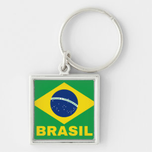 Chaveiro Brasil na bandeira brasileira