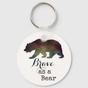 Chaveiro Brava como tipografia da aquarela do urso