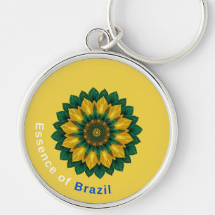 Chaveiro Brazil Banana Leaf Mandala - Essence of Brazil Key