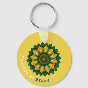 Chaveiro Brazil Banana Leaf Mandala - Essence of Brazil Key