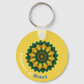Chaveiro Brazil Banana Leaf Mandala - Essence of Brazil Key