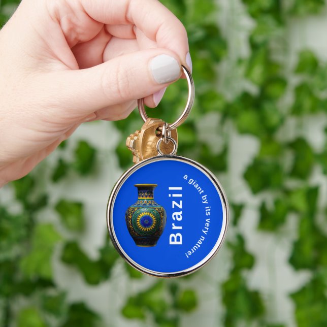 Chaveiro Brazil Giant Nature Mandala - Round Keychain (Mão)